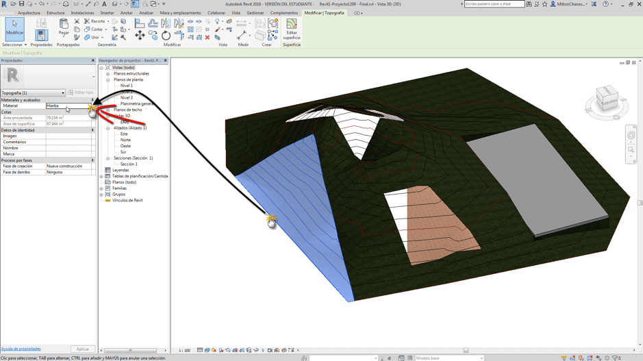 Dividir y Fusionar superficie topográfica de Revit